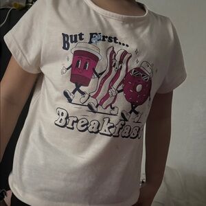 Kids Breakfast Graphic Tee - Cream